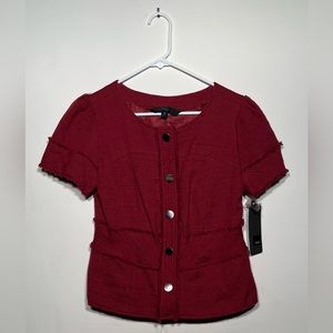 Massimo Short Sleeve Burgundy/Rust Jacket Size Medium